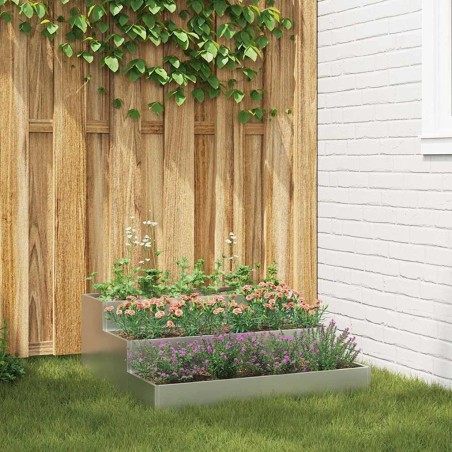 Cache-pot de jardin Argent 90 x 90 x 35 cm Acier galvanisé 553805553805