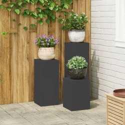 Support de Plante 3 pcs Noir Acier 553806553806