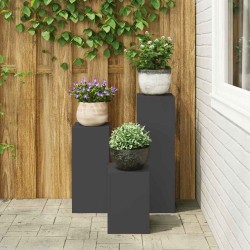 Support de Plante 3 pcs Noir Acier 553806553806