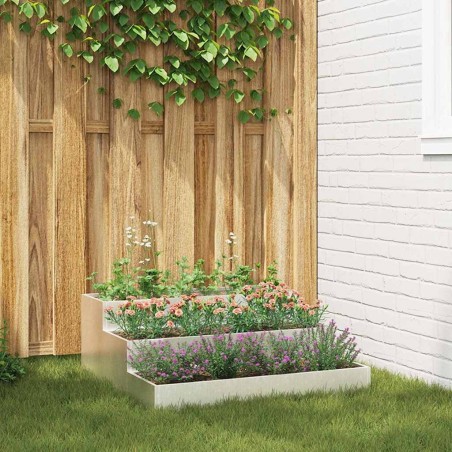 Cache-pot de jardin Argent 90 x 90 x 35 cm Acier inoxydable 553807553807
