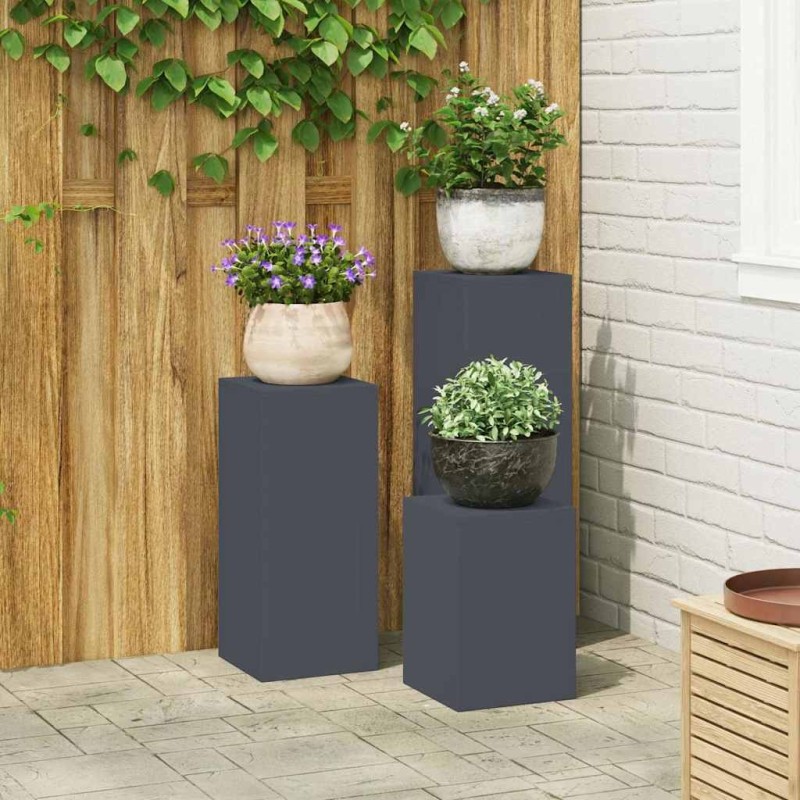Support de Plante 3 pcs Anthracite Acier 553809553809