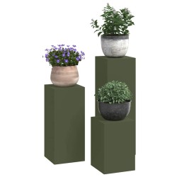 Support de Plante 3 pcs Vert olive Acier 553810553810