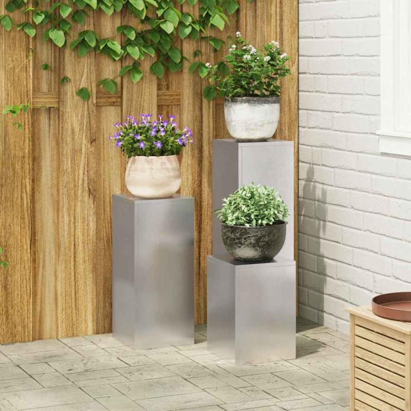 Support de Plante 3 pcs Argent Acier inoxydable 553811553811