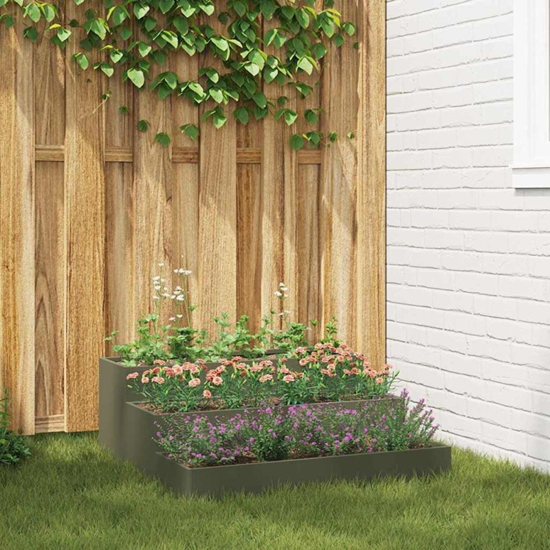 Cache-pot de jardin Vert olive 90 x 90 x 35 cm 553812553812