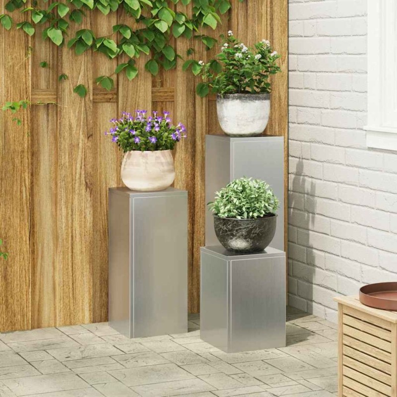 Support de Plante 3 pcs Argent Acier galvanisé 553813553813