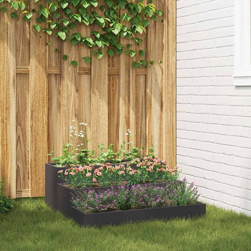 Cache-pot de jardin Noir 90 x 90 x 35 cm Acier laminé à froid 553814553814
