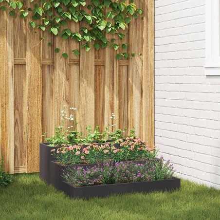Cache-pot de jardin Noir 90 x 90 x 35 cm Acier laminé à froid 553814553814