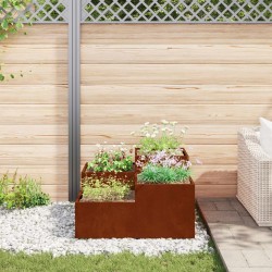 Cache-pot de jardin Rouillé 80 x 80 x 48 cm Acier patiné 553815553815
