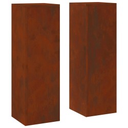 Support de Plante 2 pcs Rouillé 24 x 24 x 75 cm Acier patiné 553817553817