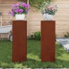 Support de Plante 2 pcs Rouillé 24 x 24 x 75 cm Acier patiné 553817553817