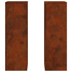Support de Plante 2 pcs Rouillé 24 x 24 x 75 cm Acier patiné 553817553817