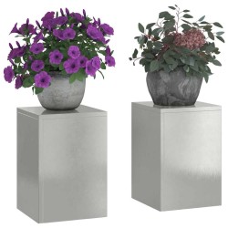 Support de Plante 2 pcs Argent 24 x 24 x 35 cm Acier inoxydable 553818553818