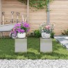 Support de Plante 2 pcs Argent 24 x 24 x 35 cm Acier inoxydable 553818553818