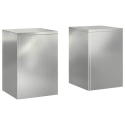 Support de Plante 2 pcs Argent 24 x 24 x 35 cm Acier galvanisé 553819553819