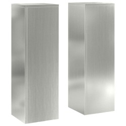 Support de Plante 2 pcs Argent 24 x 24 x 75 cm Acier galvanisé 553820553820