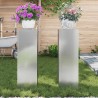 Support de Plante 2 pcs Argent 24 x 24 x 75 cm Acier galvanisé 553820553820