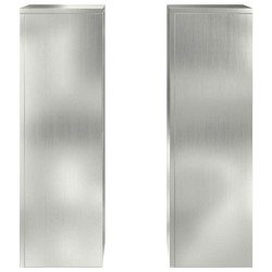 Support de Plante 2 pcs Argent 24 x 24 x 75 cm Acier galvanisé 553820553820