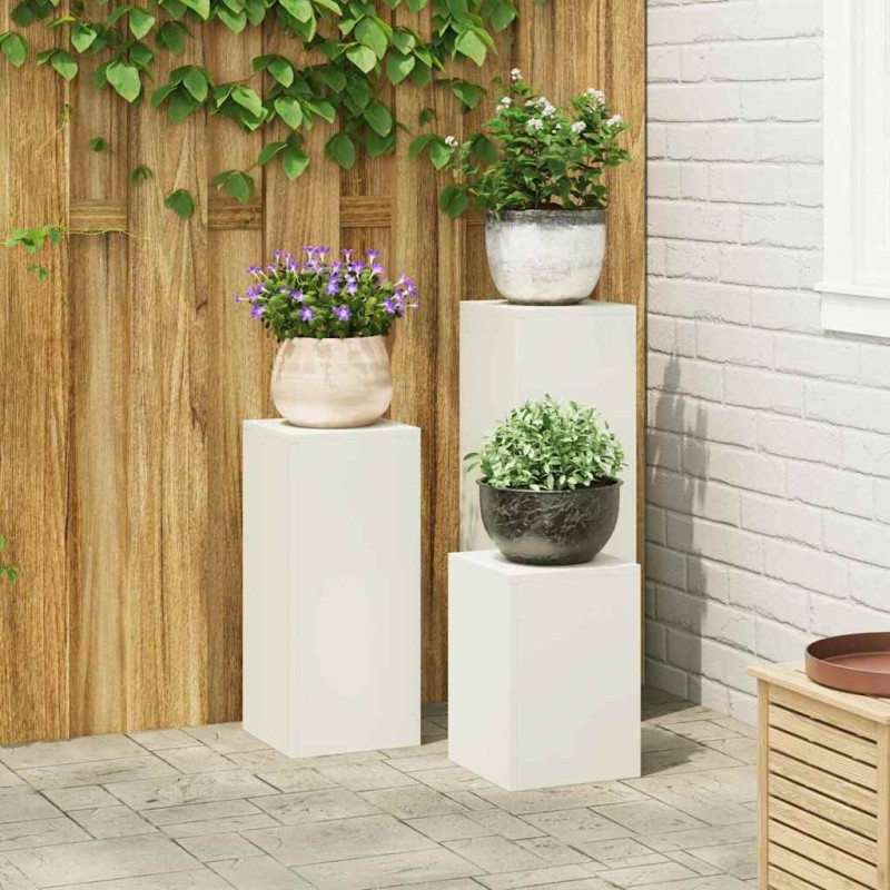 Support de Plante 3 pcs Blanc Acier 553822553822