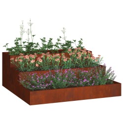 Cache-pot de jardin Rouillé 90 x 90 x 35 cm Acier patiné 553824553824
