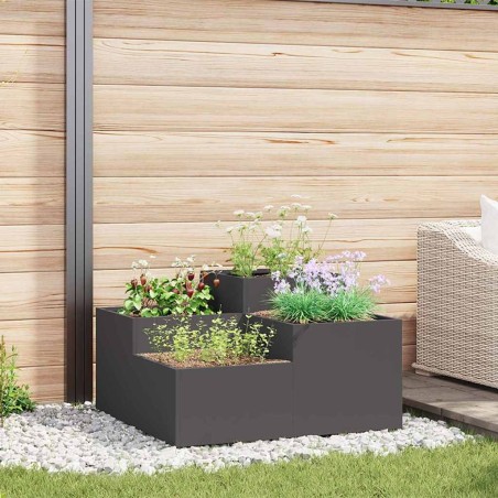 Cache-pot de jardin Noir 80 x 80 x 48 cm Acier 553825553825