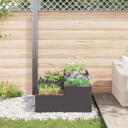 Cache-pot de jardin Noir 80 x 80 x 48 cm Acier 553825553825