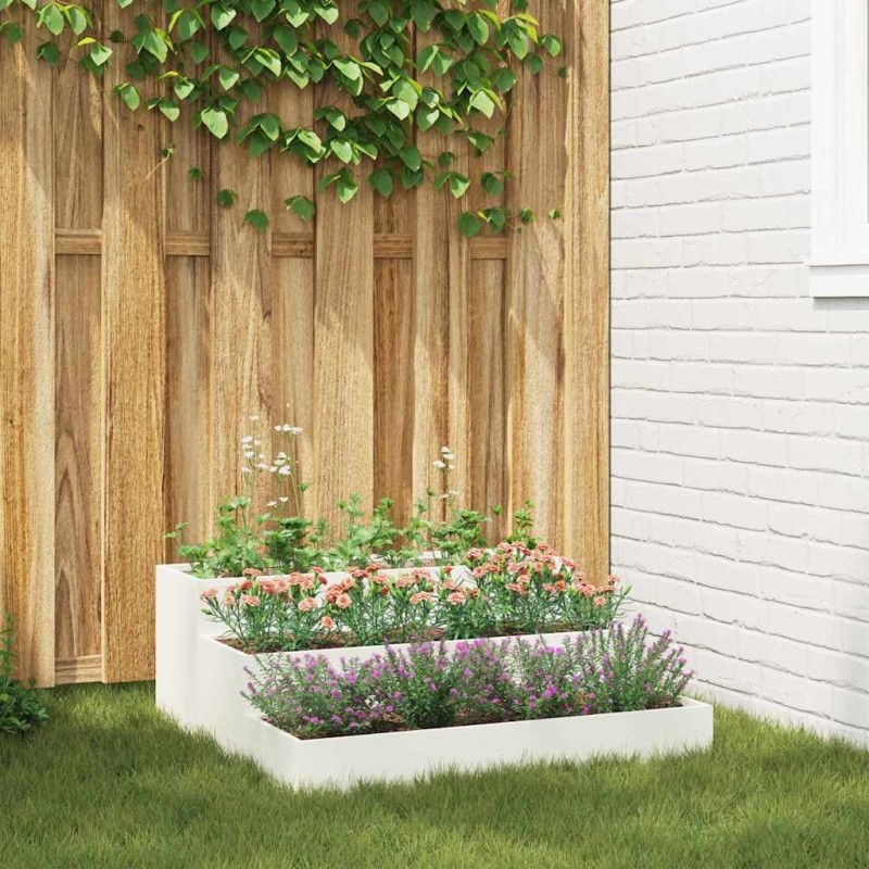 Cache-pot de jardin Blanc 90 x 90 x 35 cm Acier laminé à froid 553829553829