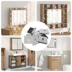 Support de Miroir 2 pcs Nickel 35 x 30 x 8,3 mm Acier 553837553837