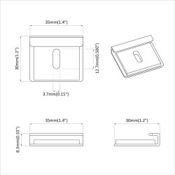 Support de Miroir 2 pcs Nickel 35 x 30 x 8,3 mm Acier 553837553837