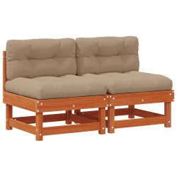 Sofa de jardin milieu Pin massif Brun Ciré 553840553840