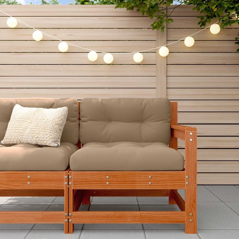 Canapé d'angle de jardin Bois de pin massif Brun cire 553842553842