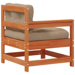 Canapé d'angle de jardin Bois de pin massif Brun cire 553842553842