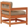 Canapé d'angle de jardin Bois de pin massif Brun cire 553842553842