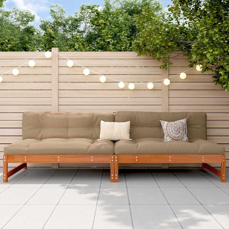 Sofa de jardin milieu Pin massif Brun Ciré 240 x 84 x 70 cm 553845553845