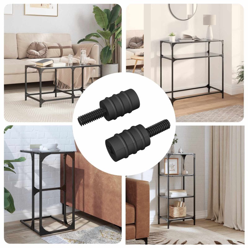 Vis de Décalage 2 pcs Noir M4 Caoutchouc et Acier 553850553850