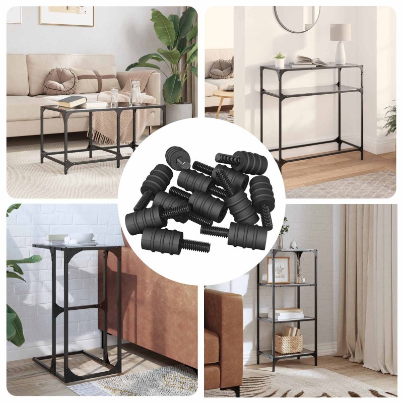 Vis de Décalage 12 pcs Noir M4 Caoutchouc et Acier 553851553851