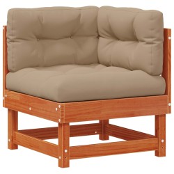 Canapé d'angle de jardin Pin massif Brun Ciré 553855553855