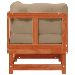 Canapé d'angle de jardin Pin massif Brun Ciré 553855553855