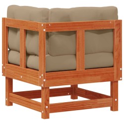 Canapé d'angle de jardin Pin massif Brun Ciré 553855553855