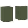 Support de Plante 2 pcs Vert olive 24 x 24 x 35 cm Acier 553858553858
