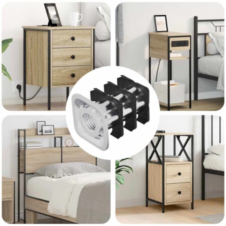 Insert de tube fileté 12 pcs Noir et argent Acier galvanisé 553862553862