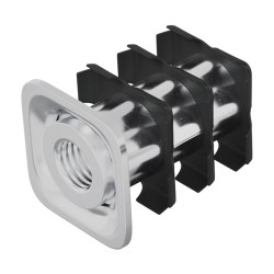 Insert de tube fileté 12 pcs Noir et argent Acier galvanisé 553862553862