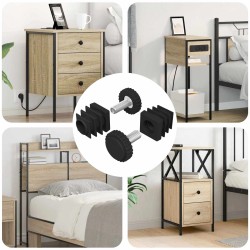 Niveleurs de meubles Réglable 2 pcs Noir M6 PP 553863553863