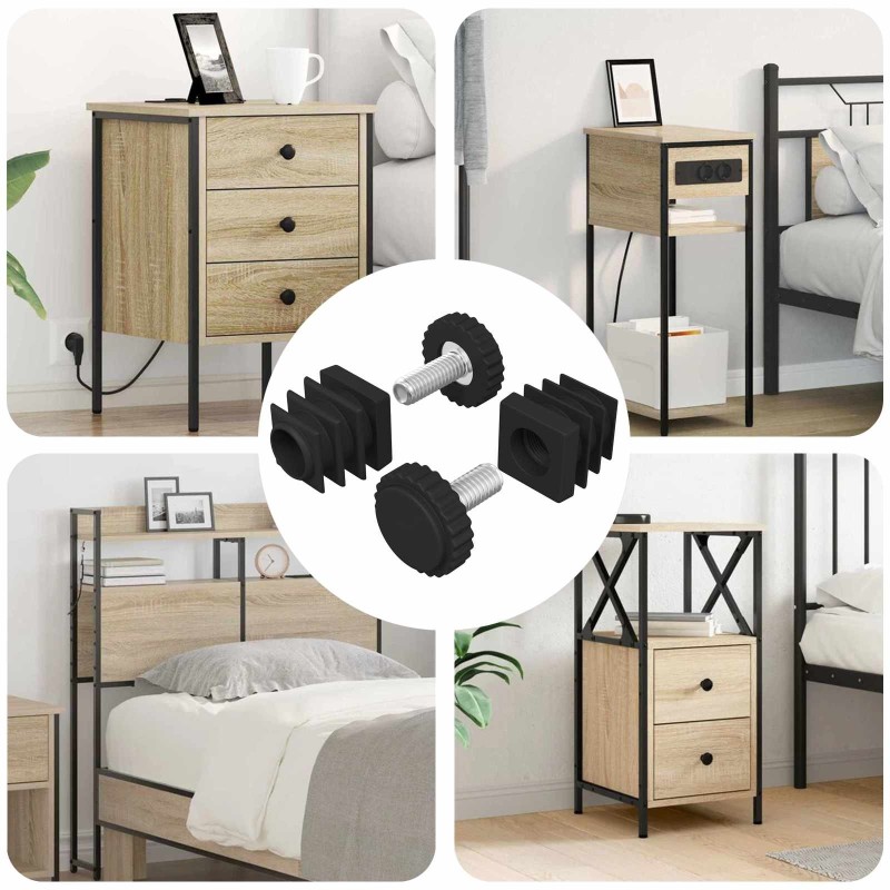 Niveleurs de meubles Réglable 2 pcs Noir M6 PP 553863553863