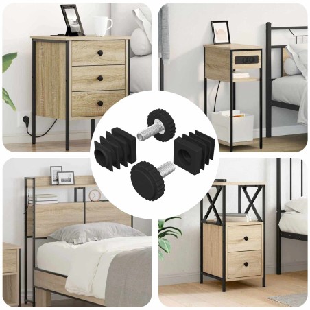 Niveleurs de meubles Réglable 2 pcs Noir M6 PP 553863553863