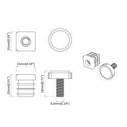 Niveleurs de meubles Réglable 2 pcs Noir M6 PP 553863553863