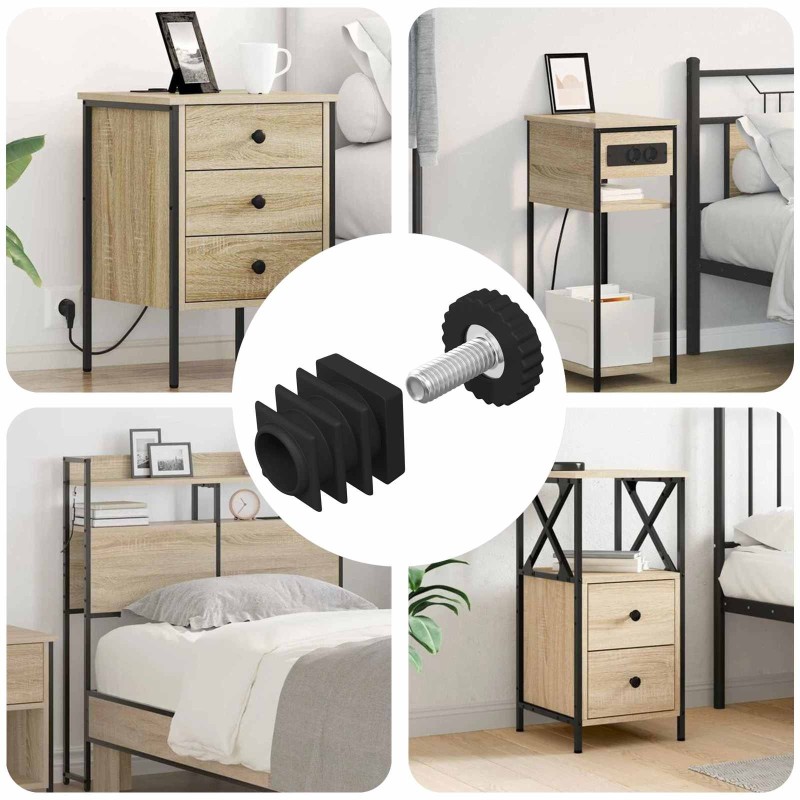 Niveleurs de meubles Réglable 12 pcs Noir M6 PP 553864553864