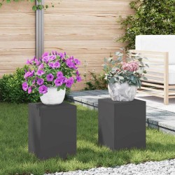 Support de Plante 2 pcs Noir 24 x 24 x 35 cm Acier 553874553874