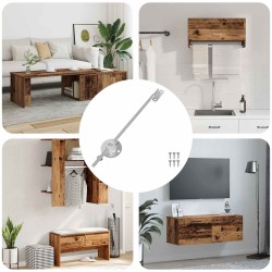 Charnière de support de couvercle 12 pcs Argenté Fer 553875553875