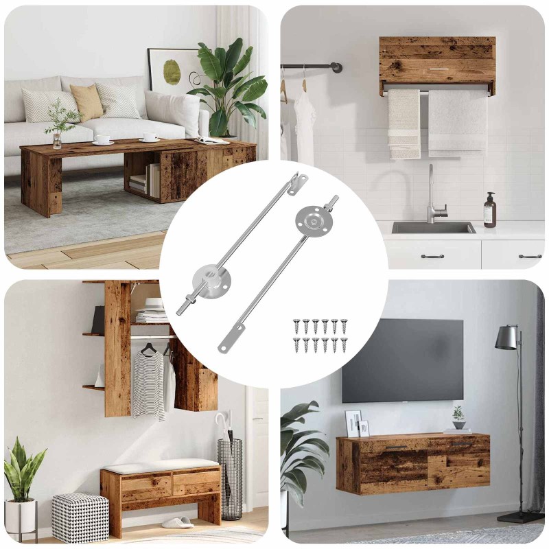 Charnière de support de couvercle 2 pcs Argenté Fer 553876553876