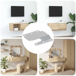 Support de montage encastré 12 pcs Argenté 75 x 66 x 1,4 mm 553880553880